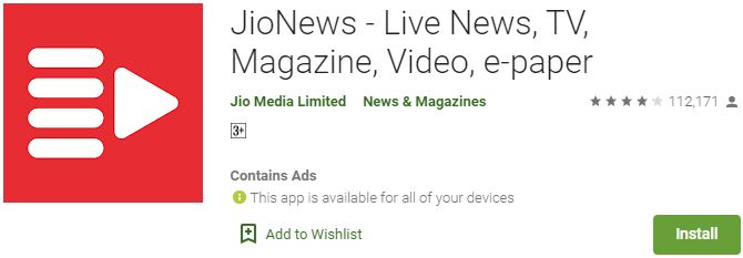 Download JioNews For Windows