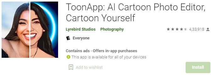 Download ToonApp AI Cartoon Photo Editor For Windows