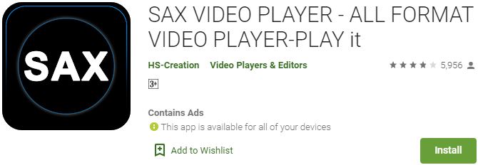 Download SAX Video Player For Windows