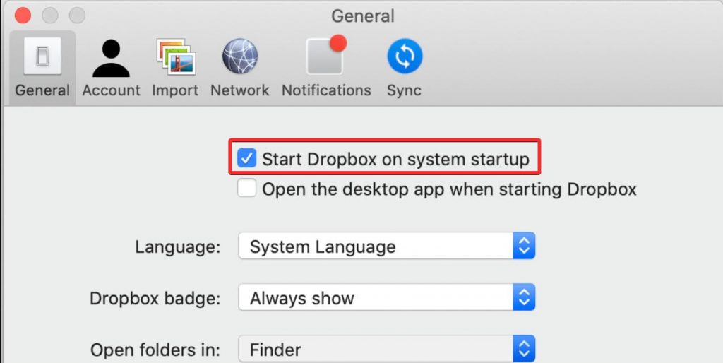 How to stop dropbox startup launch on Mac - Step 3