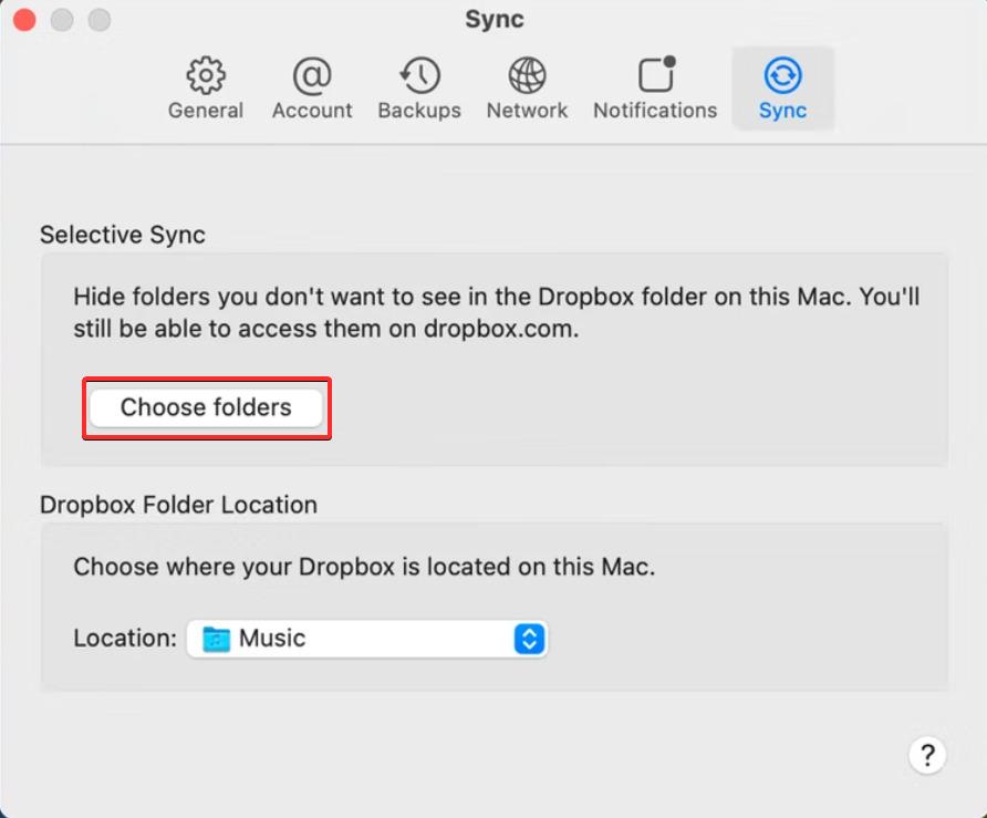 How to unsync dropbox on mac - Step 2