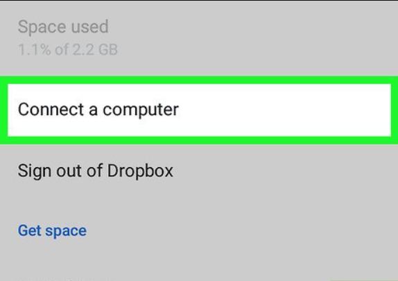 How to use connect a computer feature on dropbox - Step 2