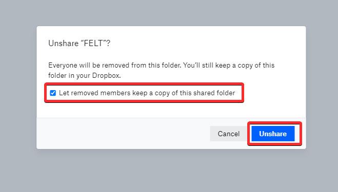 Let other members keep the copy of deleted file and unshare it