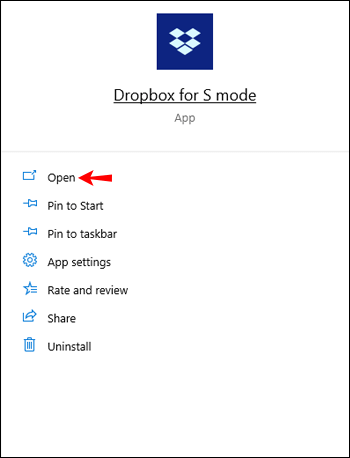 Open dropbox app on PC