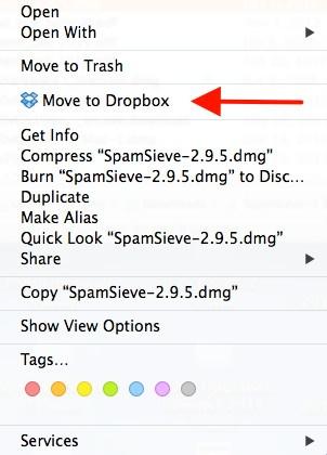 Uninstall dropbox from contextual menu on Mac - Step 1
